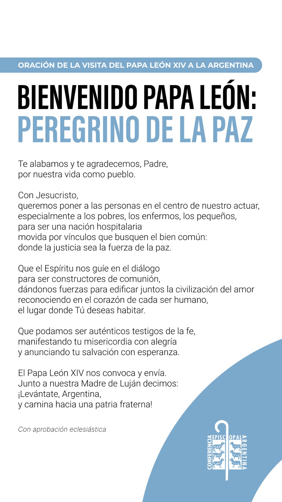 Oración por la Visita del Papa — ver imagen completa